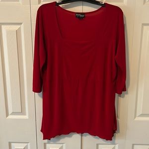 Rachel Rachel Red peplum top sz4X